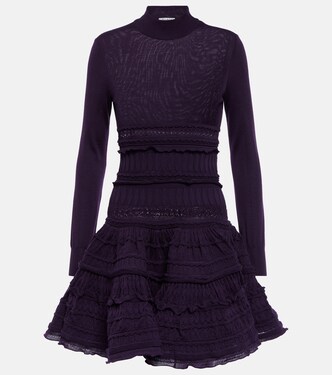 Ruffle virgin wool minidress | Alaïa