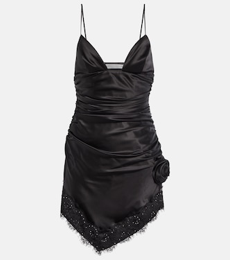 Robe en soie mélangée à ornements | Alessandra Rich