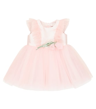 Baby pleated tulle dress | Monnalisa