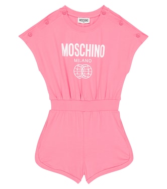 Printed cotton jersey playsuit | Moschino Kids