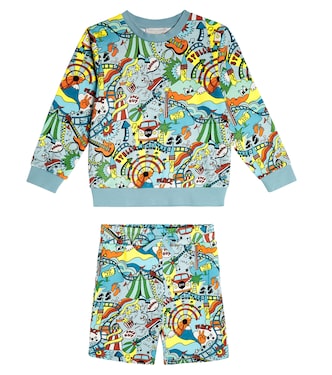 Printed cotton fleece sweatshirt and shorts set | Stella McCartney Kids