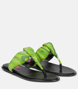 Printed silk twill thong sandals | Pucci