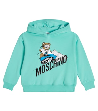 Logo printed cotton hoodie | Moschino Kids