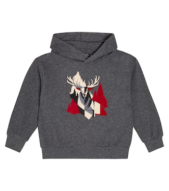 Printed cotton jersey hoodie | Il Gufo