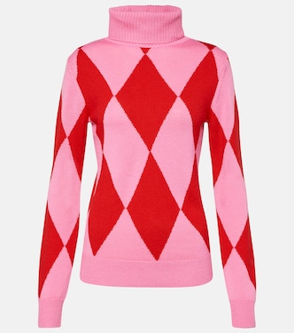 Jersey de cuello alto de lana en intarsia | Perfect Moment