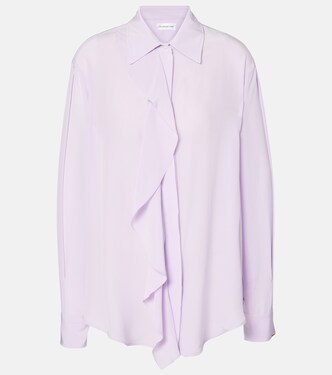 Ruffled asymmetric silk blouse | Victoria Beckham