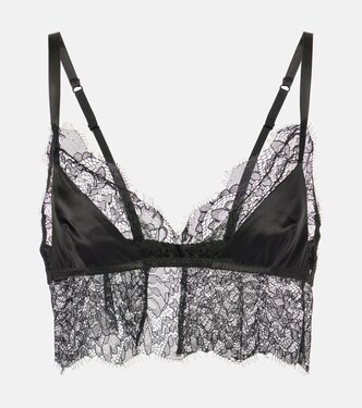Lace-trimmed satin bralette | Dolce&Gabbana