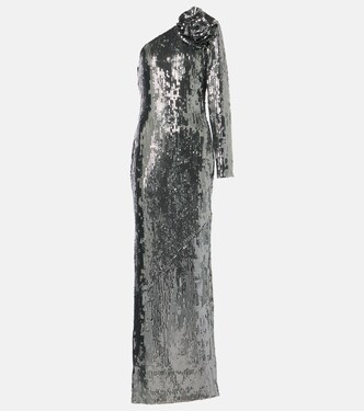 Robe longue à sequins et à fleurs | Roland Mouret