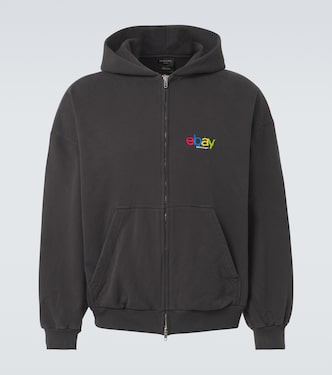 Printed cotton jersey hoodie | Balenciaga