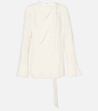 Scarf-detail silk blouse | Victoria Beckham