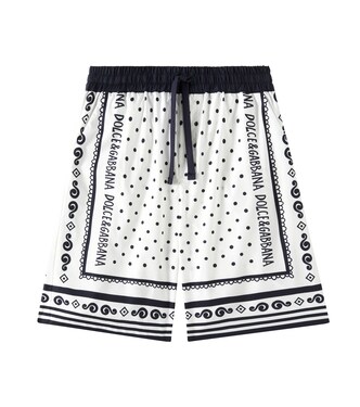 Bandana cotton poplin shorts | Dolce&Gabbana Kids