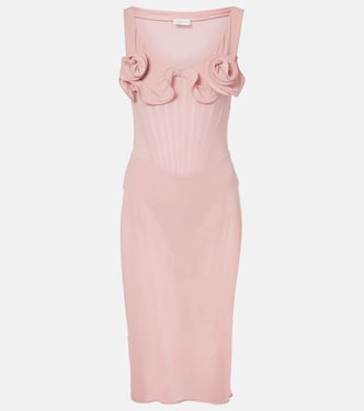 Floral-appliqué silk-blend bustier dress | Magda Butrym