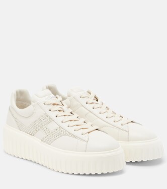 H-Stripes embellished leather sneakers | Hogan