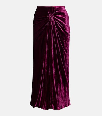 Gathered velvet midi skrit | Dries Van Noten