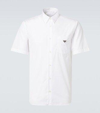 Logo cotton poplin bowling shirt | Prada