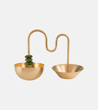 Set of 2 embellished gold-plated bowls | Natalia Criado