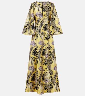 Belle cutout printed silk maxi dress | La DoubleJ