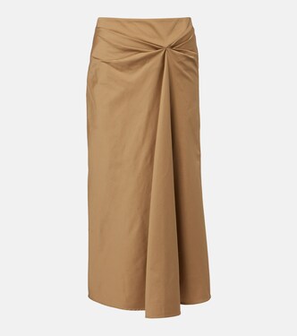 Paggi cotton-blend satin midi skirt | Max Mara