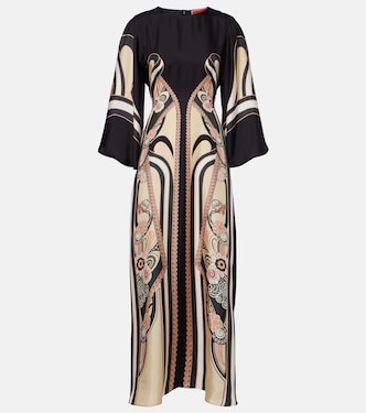 Bedrucktes Maxikleid Sorella aus Seide | La DoubleJ