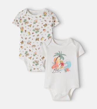Baby Polo Bear set of 2 printed cotton onesie | Polo Ralph Lauren Kids
