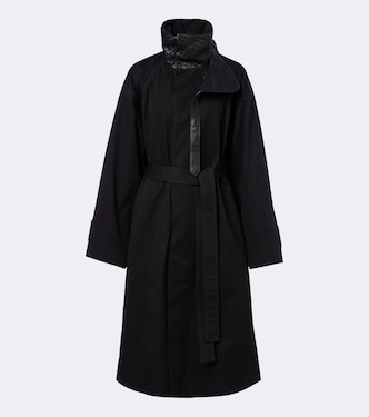 Gabardina de algodón con piel Intrecciato | Bottega Veneta