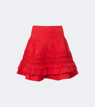 Ruffled cotton-blend miniskirt | Ganni
