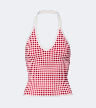 Micah gingham halterneck top | Posse
