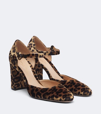 Pumps in velluto con stampa leopardata | Gianvito Rossi