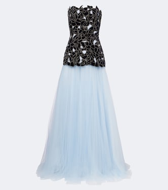 Alessi embellished velvet and tulle gown | Costarellos