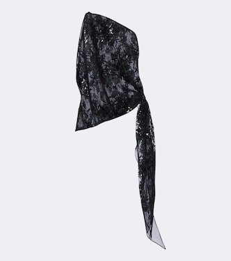 Sequined one-shoulder lace top | The Sei