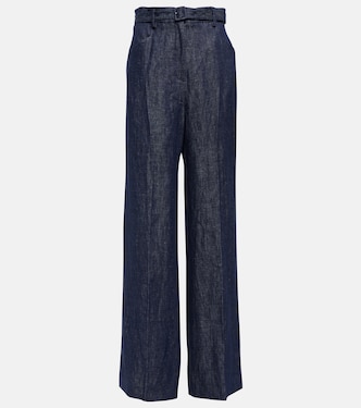 Belted high-rise wide-leg linen pants | Gabriela Hearst
