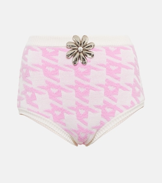 Embellished houndstooth shorts | Area