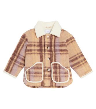 Teddy-trimmed checked coat | Paade Mode