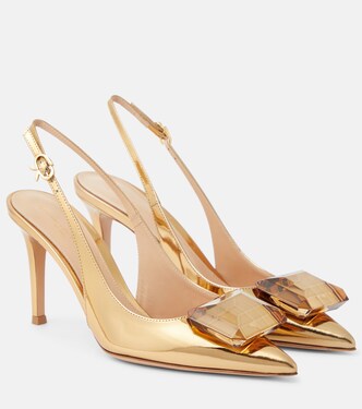 Jaipur metallic leather slingback pumps | Gianvito Rossi