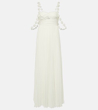 Robe longue de mariée en soie à fleurs | Self-Portrait