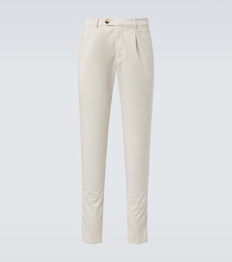 Cotton-blend gabardine slim pants | Brunello Cucinelli