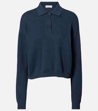 Cotton polo sweater | Brunello Cucinelli