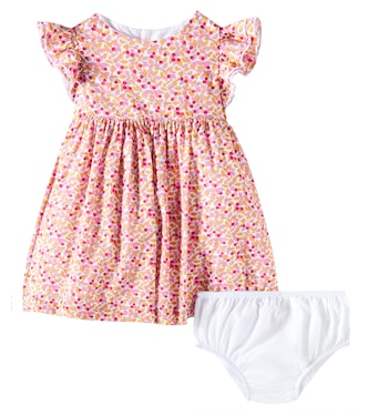 Baby floral cotton dress and bloomers set | Il Gufo