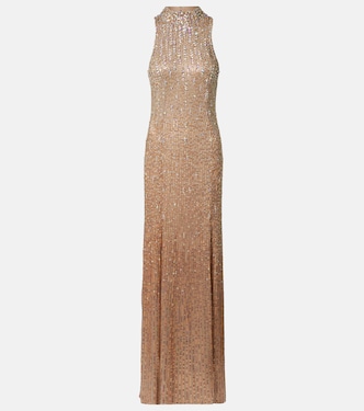 Robe longue Benue en soie à ornements | Jenny Packham