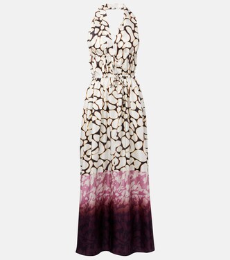 Printed silk twill maxi dress | Dries Van Noten