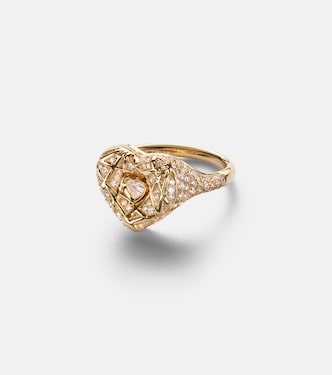 Anello da mignolo in oro 18kt con diamante | Kamyen