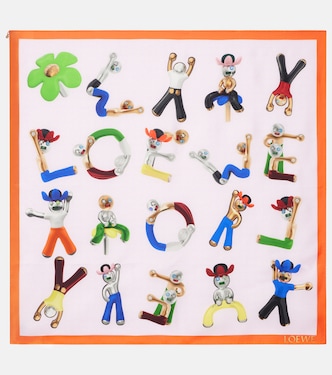 Pañuelo de sarga de seda con anagrama | Loewe