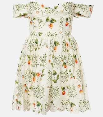 Poesia off-shoulder linen minidress | Agua by Agua Bendita