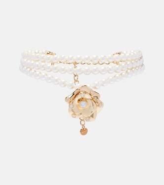 Crystal-embellished floral choker | Self-Portrait