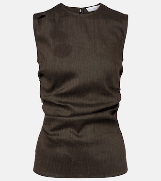 Anoushka draped linen-blend slub top | Proenza Schouler