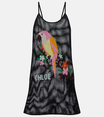 Abito corto in cotone con ricamo | Chloé