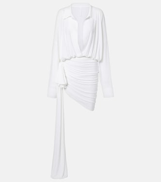 Asymmetric draped jersey minidress | Norma Kamali