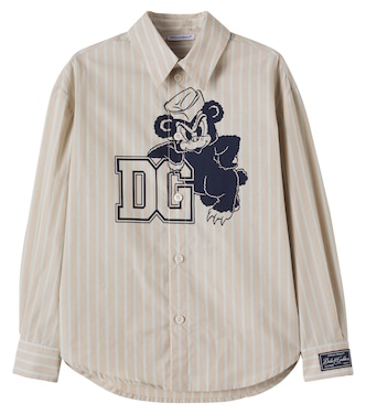 DG printed striped cotton shirt | Dolce&Gabbana Kids
