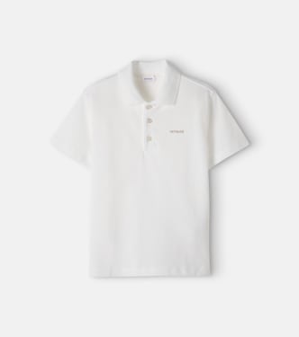Polo de piqué de algodón con logo | Versace Kids