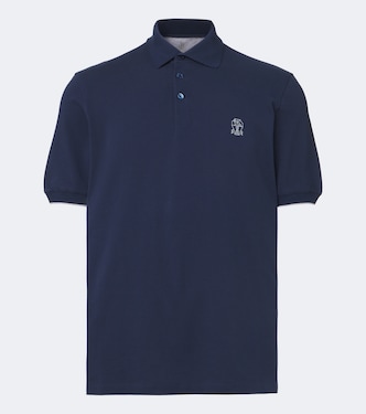 Logo cotton piqué polo shirt | Brunello Cucinelli